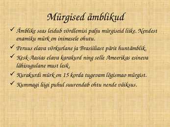 Loomsed mürgid #9