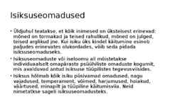 Isiksuseomadused psühholoogia #3