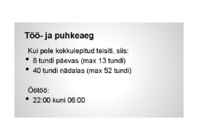Puhkeaja õiguslik korraldus #2