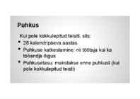 Puhkeaja õiguslik korraldus #3