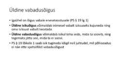 Riigiõigus - Põhiõigused-vabadused ja kohustused #13