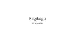Riigiõigus - Riigikogu