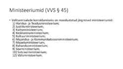 Riigiõigus - Vabariigi Valitsus #6