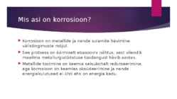 Metallide korrosioon #2