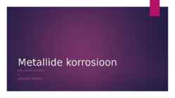 Metallide korrosioon