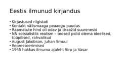 Eesti kirjandus alates 1940ndatest #7