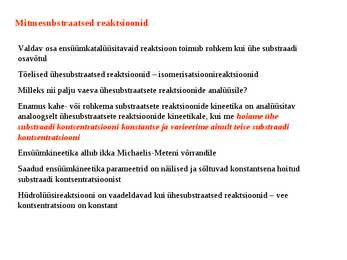 Ensüümikineetika #13