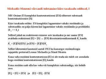 Ensüümikineetika #3