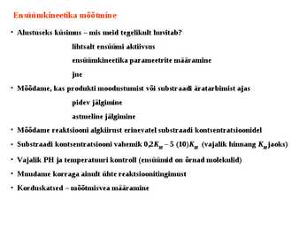 Ensüümikineetika #10