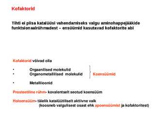 Koensüümid ja vitamiinid #5