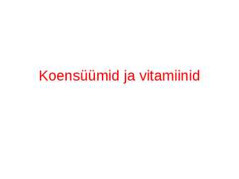 Koensüümid ja vitamiinid
