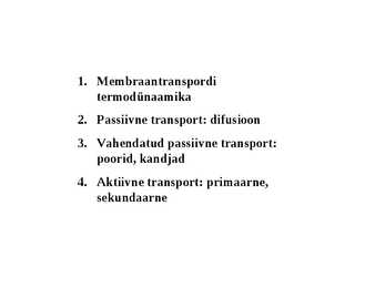 Membraantransport #2