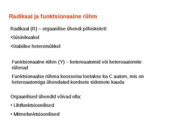 Funktsionaalsed rühmad #2