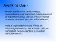 Avaliku halduse areng #2
