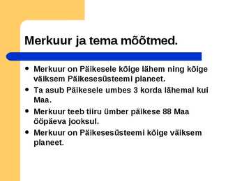 Merkuur ja tema mõõtmed #3