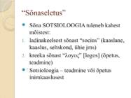 Sotsioloogia ja selle seos rahva tervisega #5