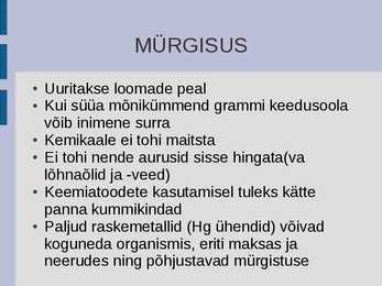Ohutusnõuded kemikaalide kasutamisel #2