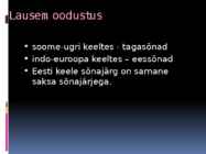 Eesti keel teiste keelte seas #5