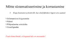 Kriitiline mõtlemine ja praktilised nõuanded #7