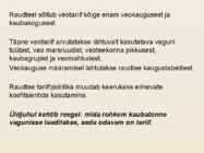 Tariifid maanteetranspordis #4