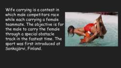 Unusual sports Wife Carrying Competition #2