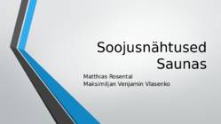 Soojusnähtused saunas