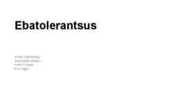 Ebatolerantsus