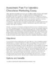 Investment Plan For Valentino Chocolates Marketing