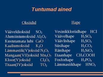 Aineklassid #8