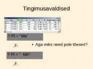 Andmebaaside struktuur-andmehalduskeskkonnad-tabelid-andmetüübid ja avaldised #37