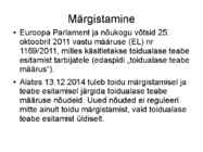 TKM-toiduga kokkupuutuvad materjalid ja esemed #2