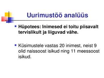 Tervislik toitumine #11