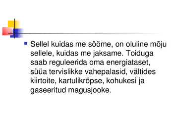 Tervislik toitumine #4