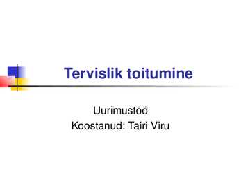 Tervislik toitumine