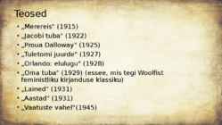 Modernism - Virginia Woolf - Sergei Saal #7