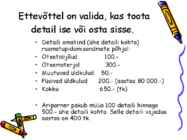 Erinevad kulud otsustusteks #11