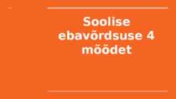 Soolise ebavõrdsuse 4 mõõdet
