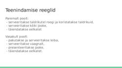 Serveerimise põhitõed ja laua katmine #9