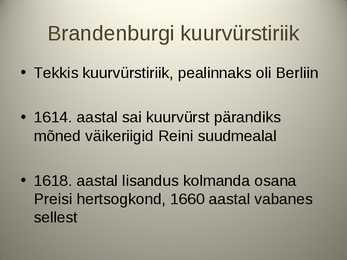 Saksamaa aastatel 1600-1900 #4
