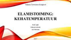 Elamistoiming-Kehatemperatuur