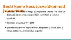 Eesti keele kasutusvaldkonnad ja arendus #2
