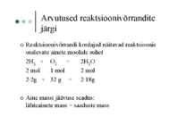 Arvutused reaktsioonivõrrandite järgi #6