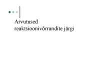Arvutused reaktsioonivõrrandite järgi