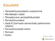 Keemiliste elementide perioodilisussüsteem #2