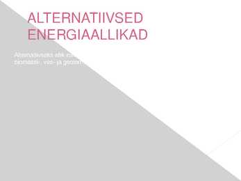 Alternatiivsed energiaallikad #2