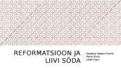 Reformatsioon ja Liivi sõda