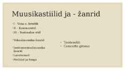 Barokkmuusika levimine ja eripärad #4