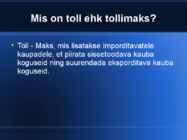 Tollid rahvamajandus #3