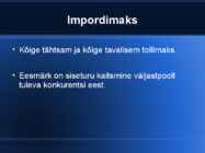 Tollid rahvamajandus #4