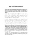 Why learn foreign languages